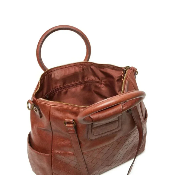 omen's Vegan Leather Convertible Tote Handbag, Stylish Round Handles, Large - Picture 5 of 12